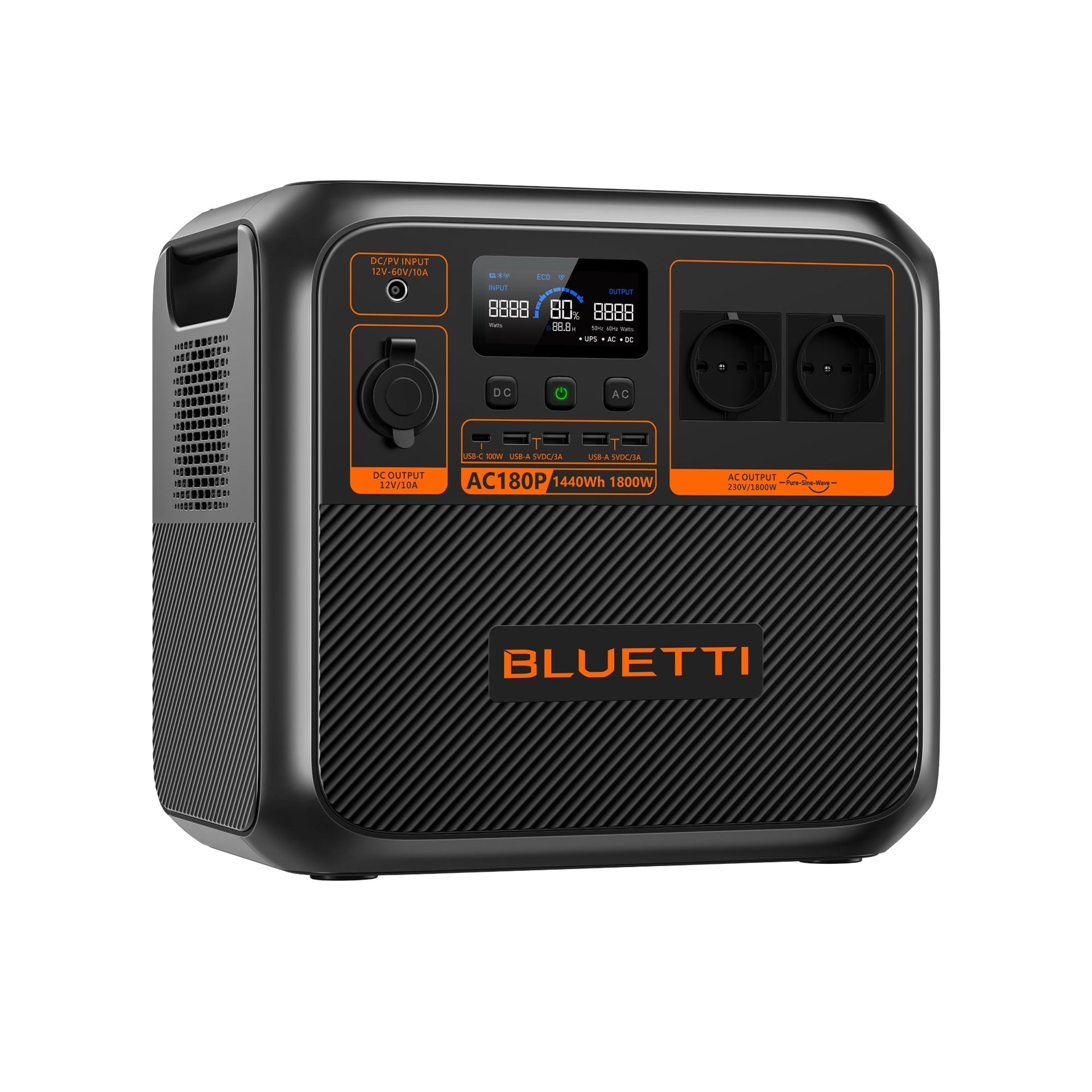 BLUETTI AC180P Portable Power Station – 1,800W AC Output, 1,440Wh LiFePO₄ Battery, 45-Min Fast Charge, App Control — photo 3