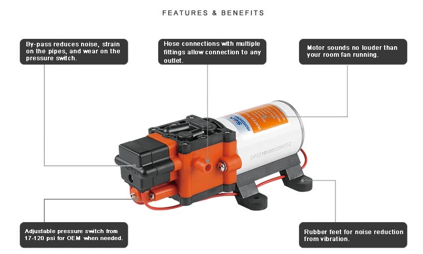Seaflo 22 Series 12V Diaphragm Water Pump - 5L/Min — photo 5