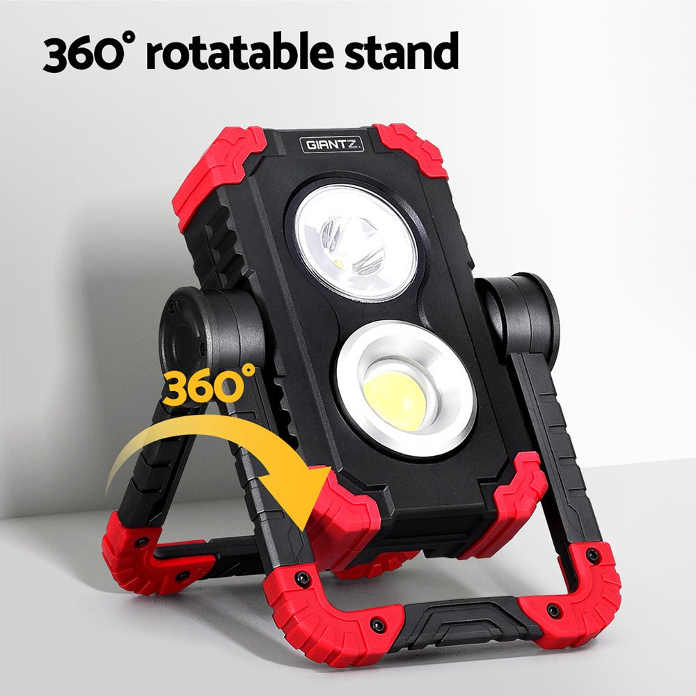 Giantz Rechargeable Work Light – 1000LM LED Folding Torch with USB & Power Bank — photo 6