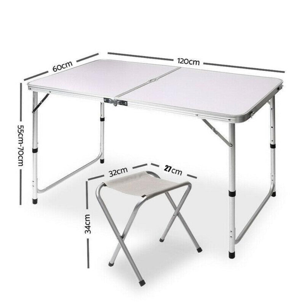 Portable Aluminium Folding Picnic Table & 4 Chairs Set – Perfect for Camping, BBQs, and Outdoor Fun — photo 3