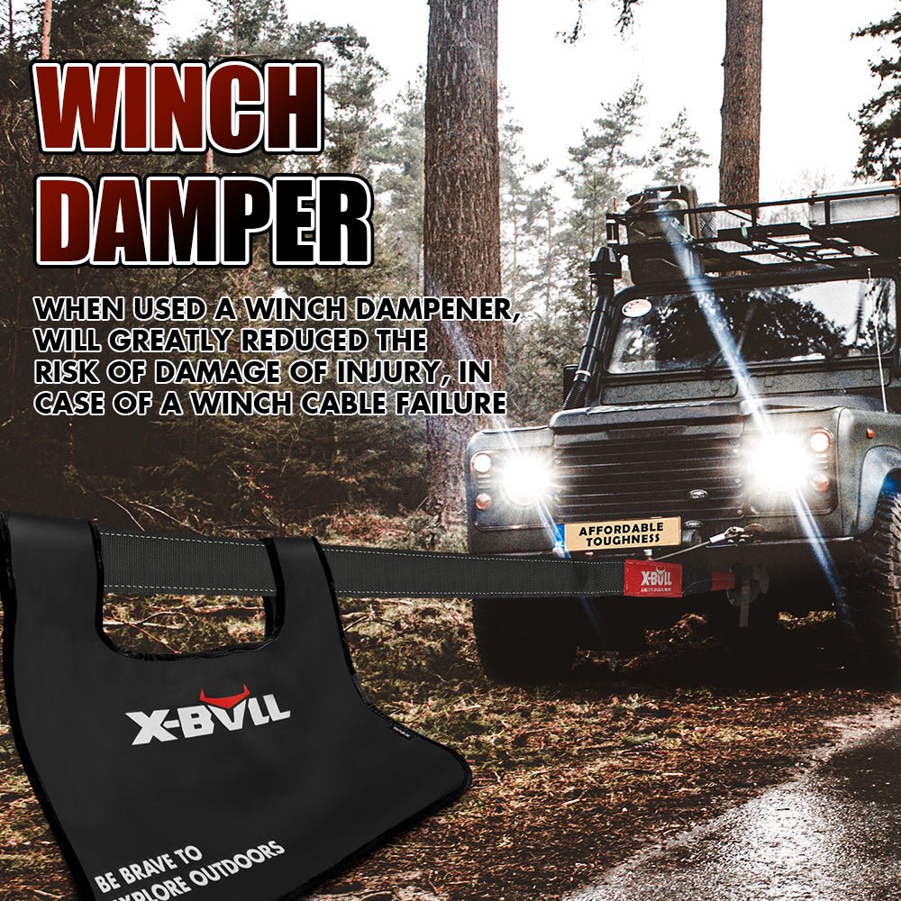 X-BULL 6-Piece 4X4 Off-Road Recovery Kit – Kinetic Rope, Snatch Strap & Winch Damper — photo 3