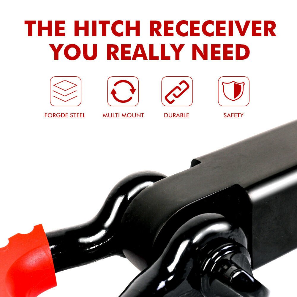 X-BULL 5T Recovery Hitch Receiver with Bow Shackle — photo 2