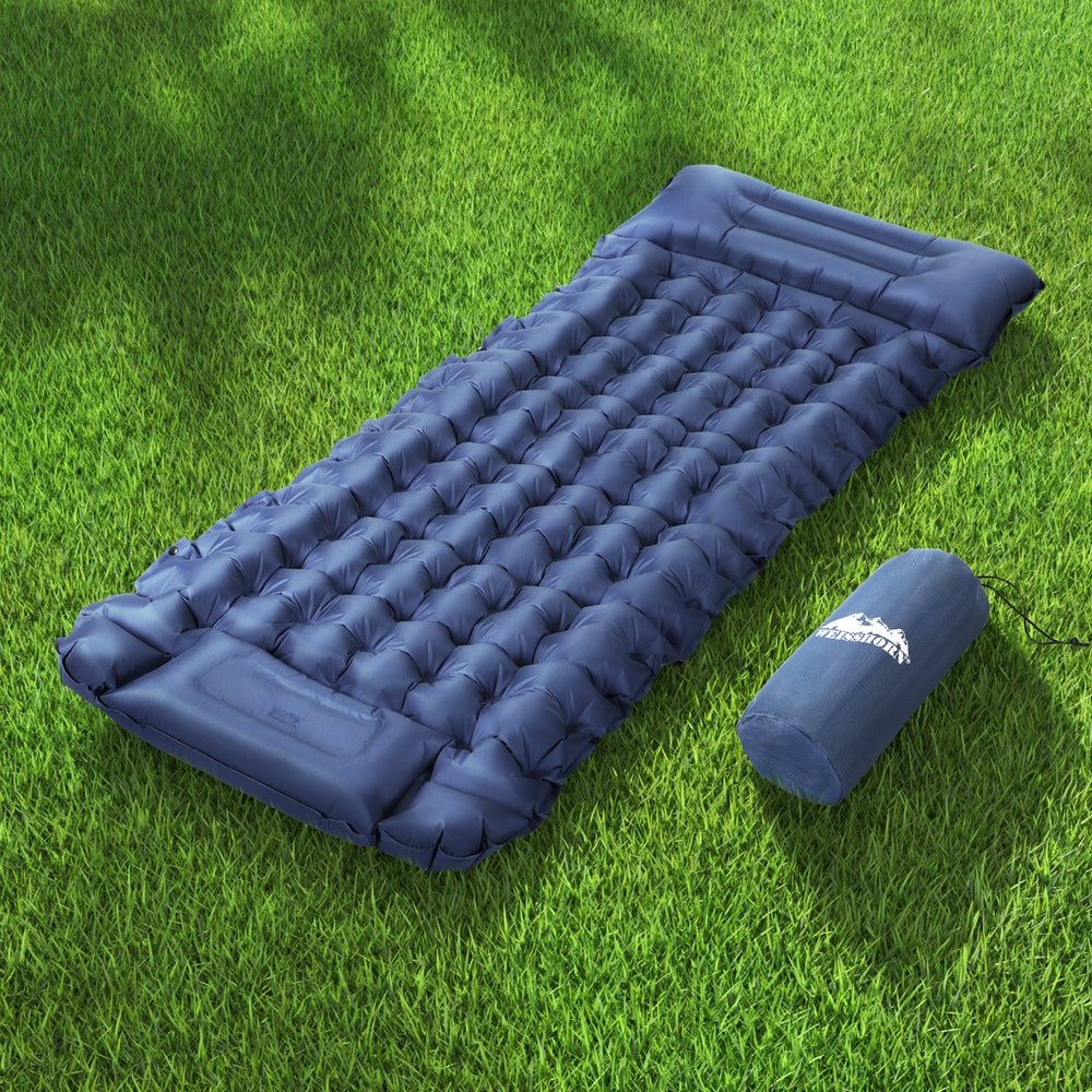 Weisshorn Self-Inflating Camping Mattress – Single Sleeping Mat with Pillow | 9cm Thick | Blue — photo 7