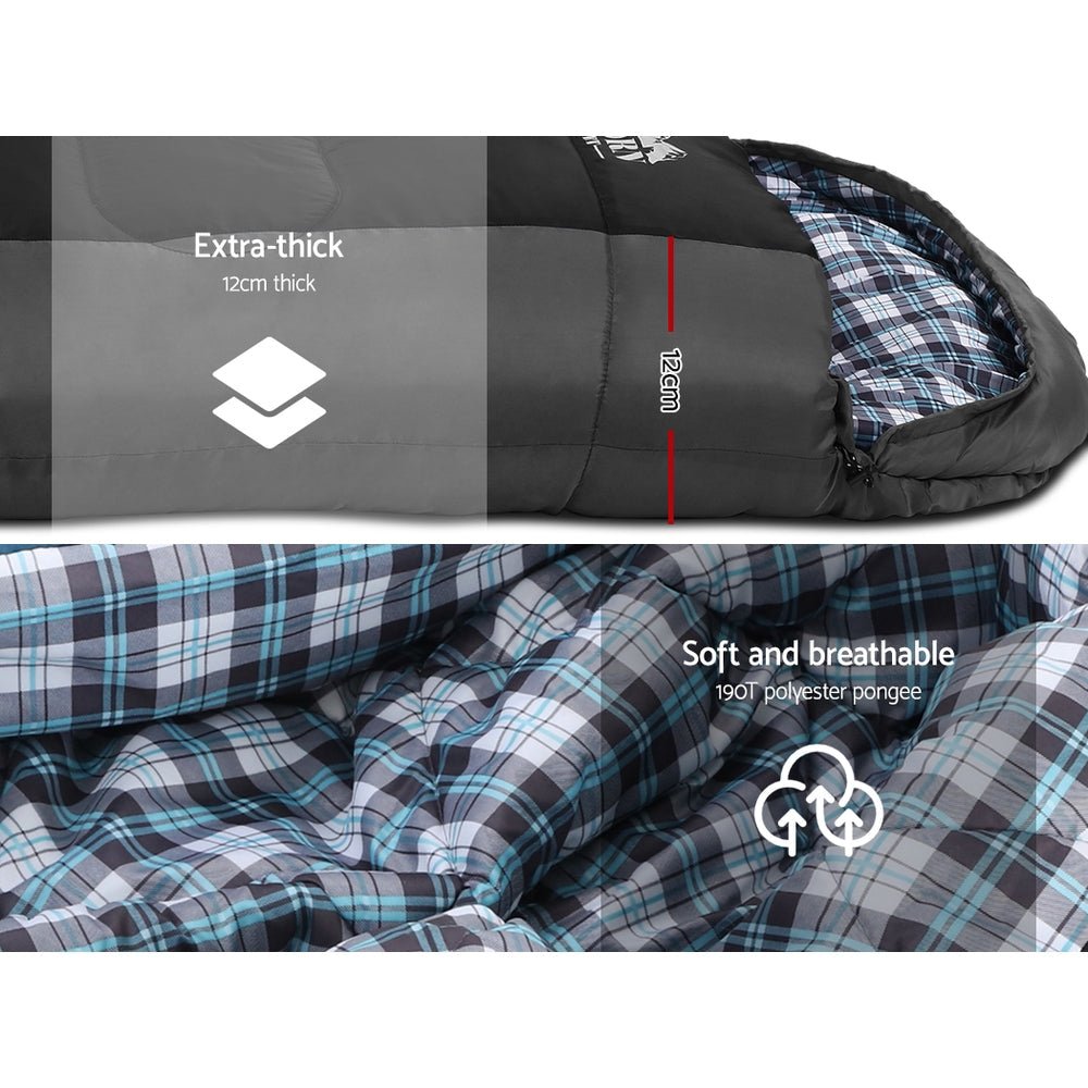 Weisshorn Single Sleeping Bag | Ultra-Warm 4-Season Thermal Sleeping Bag for Camping & Hiking - Black — photo 5
