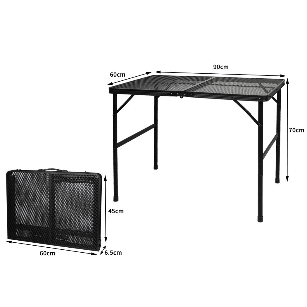 Levede Grill Table – Large Portable BBQ Camping Table with Steel Mesh Top — photo 2
