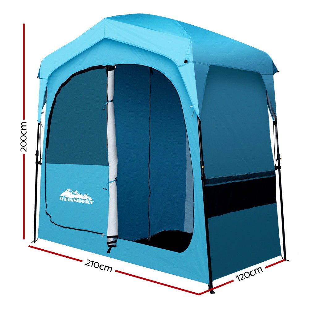 Weisshorn Double Camping Shower & Toilet Tent – Outdoor Privacy Enclosure — photo 2